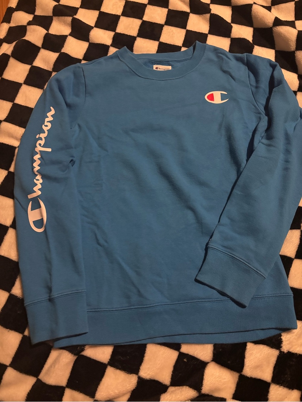 Size xlarge champion long sleeve blue crew neck